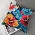 thumbnail image 7 of Fenyluxe Red Hibiscus Flowers Throw Pillows Cover 2pcs,Tropical Palm Leaves Decorative Pillow Cases Set of 2 for Home Living Room Bed Sofa Bedroom Decor Cases Square Outdoor White, 7 of 7