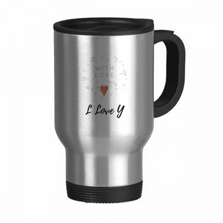 

Love Flower s Art Travel Mug Flip Lid Stainless Steel Cup Car Tumbler Thermos