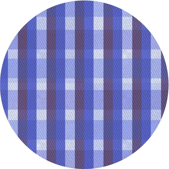 Ahgly Company Indoor Round Patterned Slate Blue Area Rugs, 3' Round