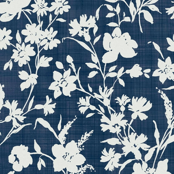 Laura Ashley Rye Midnight Seaspray Blue Wallpaper