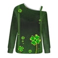 thumbnail image 4 of Chemises pour Femmes Mode Chandail Imprimé pour la Saint-Patrick Épaules Dénudées Graphique Manches Longues chandail, 4 of 5