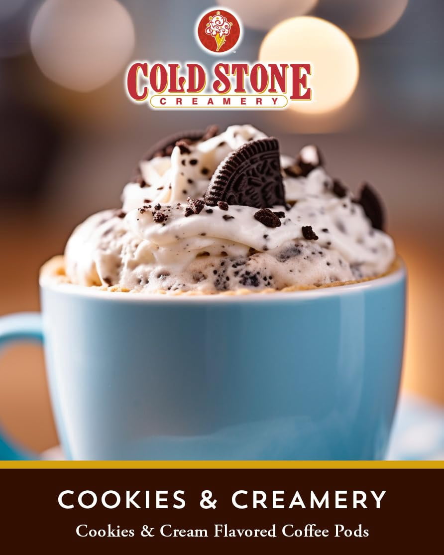 Cold Stone Creamery Cookies and Creamery Ice Cream Coffee Pods for Single-Serve Coffee Brewers, 40 Ct