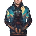 thumbnail image 3 of Zufioo Starry Sky Moon Wolf Leader Design Fleece Comfortable Hoodie for Mens,Sweatshirt for Men,Pullover Hooded Sweatshirt for Men -3X-Large, 3 of 5