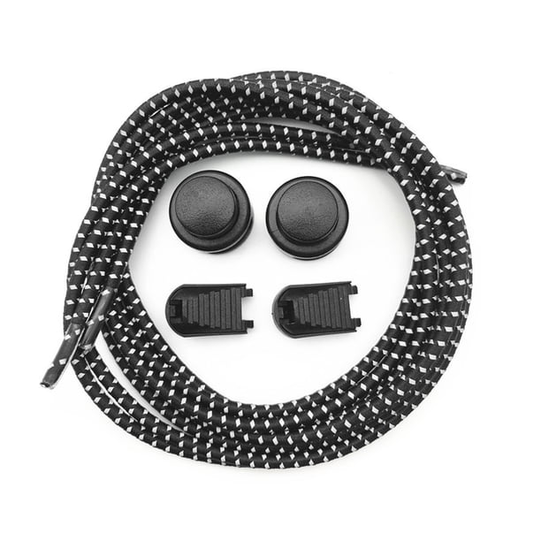 Paquete de 2 cordones * Seguridad reflectante Lacios de bloqueo elásticos 120 cm Redondos Trimsable Reutilizable Cuerdas de ejecución Reemplazo Negro Inevent AP004180-01