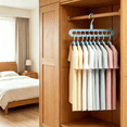 thumbnail image 5 of 9-Hole Hangers Organizer | Wardrobe Storage System | Space Saving Clothes Hanger for Closet Organization | Multi Hook Rotating Design for Pants Shirts Coats, 5 of 6