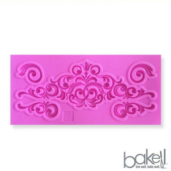 Victorian Swirl Lace Border Silicone Mold 5x3 inches | Bakell