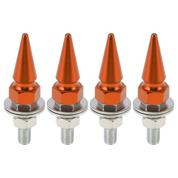 Unique Bargains Universal Motorcycle M6 License Plate Screws Cover 54mm Anti Theft License Plate Screw Frame Bolt Kit Aluminum Alloy Orange 4 Pcs