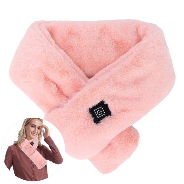 Neck Warmer Heating Pad For Neck Pain, USB Adjustable Electric Heated Neck Wrap For Men And Women, Detachable Plush Warming Neck Wrap Scarf
