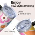thumbnail image 4 of Butterfly 20oz Stainless Steel Tumbler with Handle and Straw – Insulated Travel Cup with Sliding Lid, 360° Full Wrap Printed Mug for Home, Outdoor & Sports Use, Spring, 4 of 6