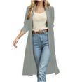 thumbnail image 2 of BVOFAR Velvet Long Cardigan for Women Lapel Collar Open Front Cardigans Long Sleeve Dressy Coats Fall Lightweight Outwear, 2 of 7