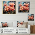 thumbnail image 4 of Designart "Delightful Peach Peony Garden I" Peonies Floater Framed Canvas Prints, 4 of 5