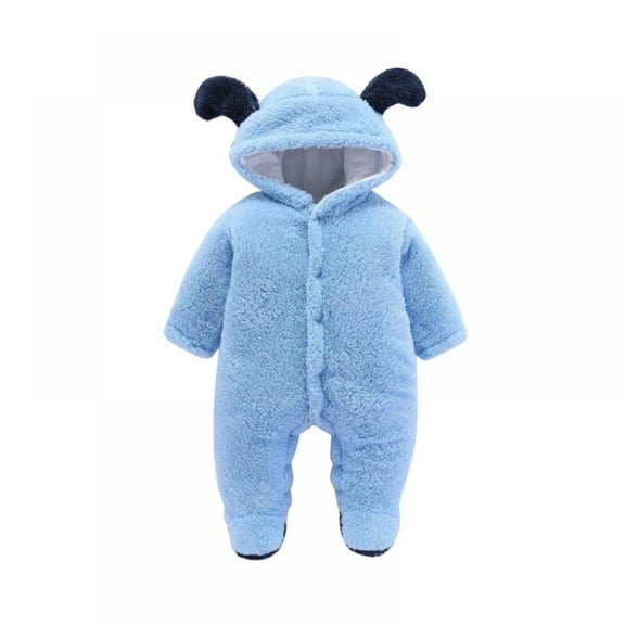 LOVEBAY Newborn Baby Winter Romper Bear Warmer Snowsuit Cotton Fleece Hooded Romper Jumpsuit for Baby Girls Boys Snowsuit Winter Outfits
