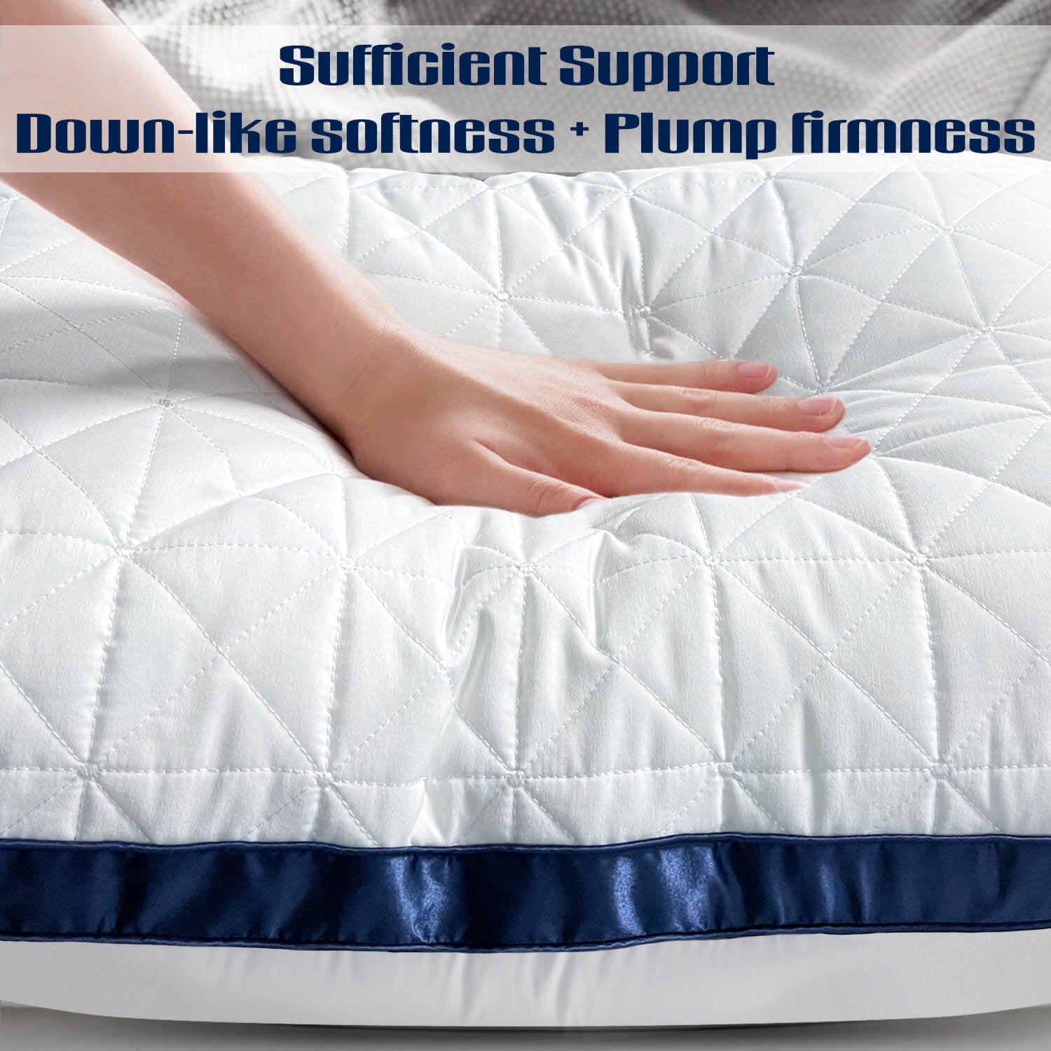 Slybear Pillows Queen Size Set of 2, Queen Pillows 2 Pack, Cooling Hotel Luxury Pillow for Bed Sleeping, Supportive Breathable Down Alternative Gusseted Pillow for Side Stomach or Back Sleepers