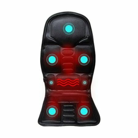Car Chair Body Massage Heated Seat Cushion Back Neck Pain Massager Vibration Pad with Controller 100V-240V AC Adapter Cigarette Lighter Adapter