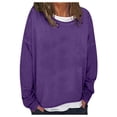 thumbnail image 1 of WEAIXIMIUNG Chandails en Molleton pour Femmes Col Rond Décontracté Couleur Unie Diy Coupe Ample Pull Confortable et Élégant, 1 of 8