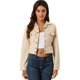 thumbnail image 1 of Chaqueta de motociclista Allegra K de gamuza sintética con muescas En el cuello Beige M, 1 of 6