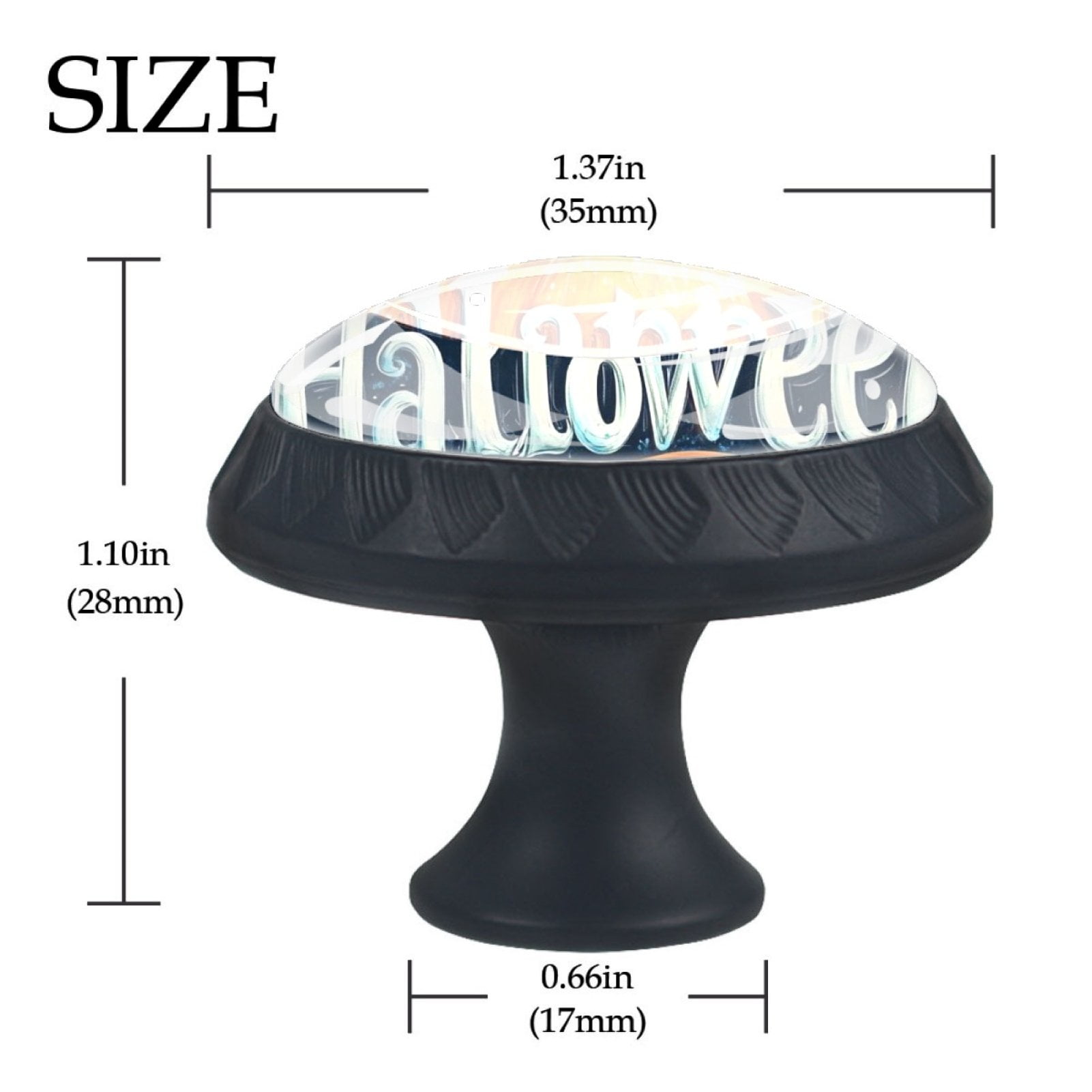 4 Pcs Happy Halloween Knobs for Kitchen Cabinet Cupboard Dresser Bookcase Drawer Pulls Handles Round Home Decor