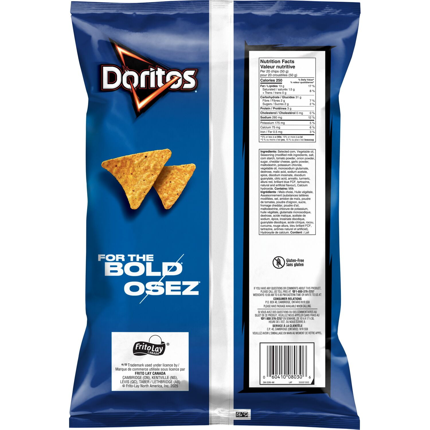 Doritos Cool Ranch Flavoured Tortilla Chips, Value Size, 400 g.