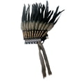 thumbnail image 2 of Sombrero indio, tocado de plumas, disfraz para hombres y mujeres, diadema, tocado para disfraces, disfraces, espectáculo de Halloween, Cosplay Negro Gris, 2 of 8