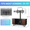 thumbnail image 6 of FITUEYES Universal TV Stand Base - Floor TV Stand with Swivel Mount for 32-70 inch Height Adjustable Media Storage Stand Wooden Shelves for Media Player TW310601MB, 6 of 7
