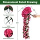 thumbnail image 4 of Flores artificiales colgantes para exteriores, hiedra violeta, plantas y flores colgantes falsas para el hogar, bodas, jardín, patio, cestas colgantes, guirnalda de glicina, ramo de orquídeas,, 4 of 8