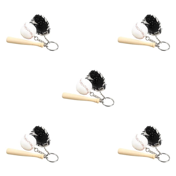 Bearachild Llavero de béisbol de 3 piezas, guante de murciélago, colgante para mochila, llavero, decoración del hogar, juguetes de fiesta, Type6 NO6