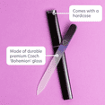 thumbnail image 2 of Premium Czech Glass Nail File with Hard Case, Bona Fide Beauty Professional Manicure Tool for Gentle Precision Filing – Black/Cobalt, 2 of 6