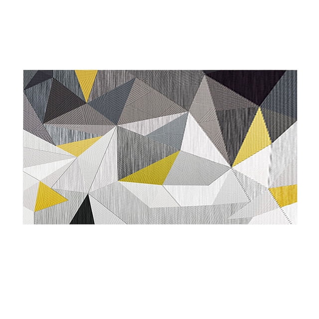 Geometric Low-Pile Area Rug - Microfiber Washable Floor Carpet for Living Room & Bedroom