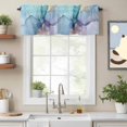 thumbnail image 2 of Teal Purple Marble Kitchen Curtain Valances for Windows Farmhouse Short Curtains, Modern Abstract Ink Painting Art Luxury Rod Pocket Valance Curtain for Bedroom Cafe Living Room 42"x12", 2 of 8