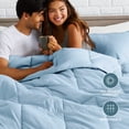 thumbnail image 5 of Bare Home Down Alternative Comforter Set - 3-Pieces - All Seasons - King, Light Blue, 5 of 10