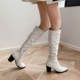 thumbnail image 4 of Botas cálidas de otoño e invierno, punta estrecha, tacones altos gruesos y botas finas hasta la rodilla para mujer Wmkox8yii  hfjk984, 4 of 4