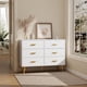 thumbnail image 4 of 6-cajón blanca y negra moderno cómoda con gold handles - spacious almacenamiento chest para dormitorio o hallway, 4 of 7