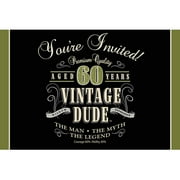Vintage Dude 60 Invitations, 8pk