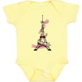thumbnail image 3 of Inktastic Eiffel Tower in Paris with Flowers and Pink Banner Boys or Girls Baby Bodysuit, 3 of 5