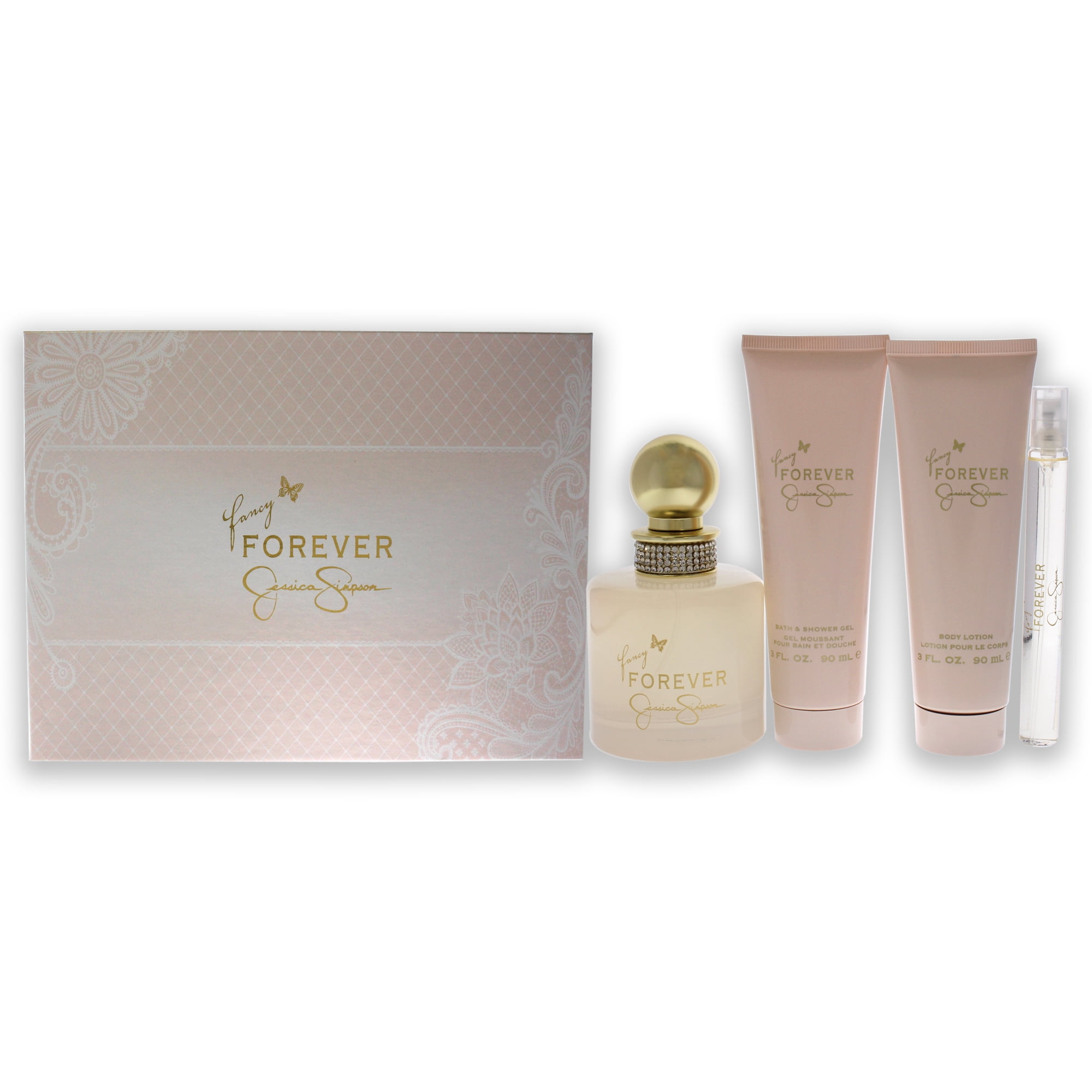 Jessica Simpson Fancy Forever - 4 Pc Gift Set 3.4oz EDP Spray, 0.34oz ...