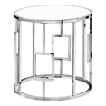 thumbnail image 2 of Home Square 23" Round Modern Glass Top Accent End Table in Chrome - Set of 2, 2 of 5