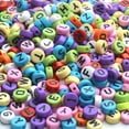 thumbnail image 2 of 600pcs Acrylic Multi-color Round Alphabet Letter Beads Personalization For Jewelry Making Necklace Bracelet(47 cm), 2 of 7