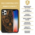 thumbnail image 7 of Case Yard Wooden Case for iPhone-12/12-Pro Soft TPU Silicone cover Slim Fit Shockproof Wood Protective Phone Cover for Girls Boys Men and Women Supports Wireless Charging Ice Skull Design, 7 of 7