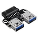 thumbnail image 1 of Adaptador de placa base USB 3.0 de 20 pines hembra a doble USB 3.0 tipo A hembra (A), 1 of 7