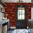 thumbnail image 3 of Peel and Stick Wallpaper Red Brick Wall Rustic Texture Warm Tones Wall Mural 17.7in x 9.8ft Self Adhesive Removable Wall Paper Renter Friendly Wallpaper for Nursery Bedroom Cabinets, 3 of 8