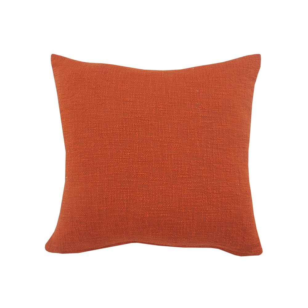 Ox Bay Avani Burnt Orange Solid Cotton Fringed Adult Decorative Throw Pillow