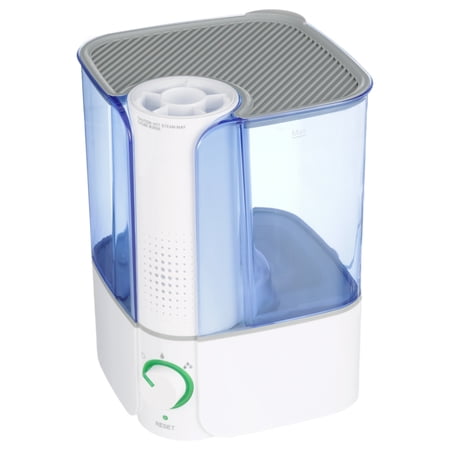 EQUATE WARM MIST HUMIDIFIER, VISIBLE, FILTER FREE, WHITE & BLUE, TOP FILL, 1.3 GALLON, BIG WATER CAPACITY