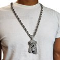 thumbnail image 2 of Big Jesus Cubic Zirconia Pendant With 36 Inch Rope Chain - Hip Hop Jumbo Size Gold Plated 2 of 4
