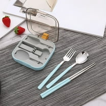 Meggemo 304 Stainless Steel Portable Utensil Set 3 Pieces Fork Spoon Chopsticks Eco Friendly Reusable for Travel Office Picnics
