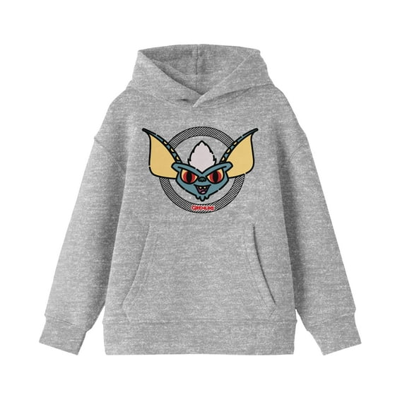 Gremlins Face Boy's Heather Grey Sweatshirt-Medium