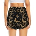 thumbnail image 4 of Uemuo Modern Golden Butterfly Pattern Women's Athletic Shorts High Waisted Running Shorts with Liner Pockets Gym Elastic Workout Shorts-Small, 4 of 9
