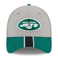 thumbnail image 2 of Men's New Era Heather Gray/Green New York Jets Striped 39THIRTY Flex Hat, 2 of 5