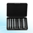 thumbnail image 3 of EeaseMX Juego de 6 brocas extractoras de tornillos con guía para quitar pernos rotos y dañados, extractor de tornillos de doble punta (plateado), 3 of 7