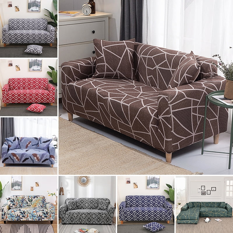 Details about   1-4 Seater Printed Slipcover Sofa Covers Spandex Stretch Cover Furniture Protect 