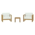 thumbnail image 1 of Modway Upland 3 Piece Outdoor Patio Furniture Teak Set in Natural White, 1 of 8